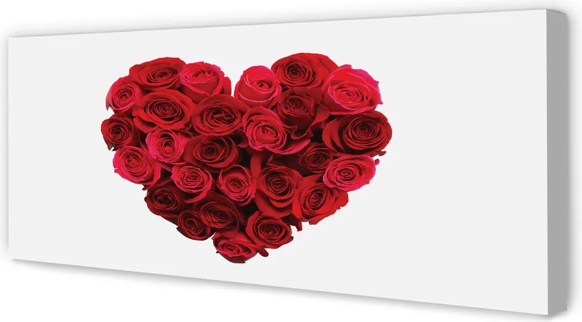 Obraz drukowany na płótnie Serce z Czerwonych Róż
