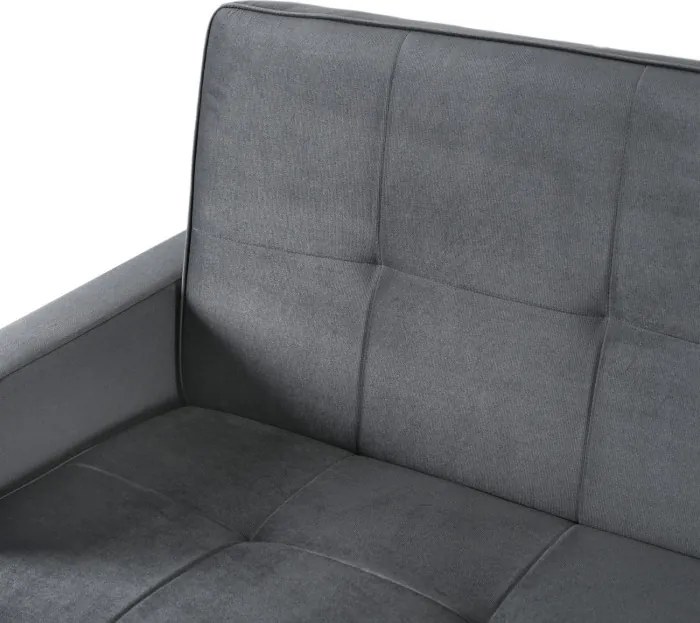 Sofa z Funkcją Spania ALUNA Rozkładana Wersalka Dwuosobowa Szara Nowoczesna do Salonu