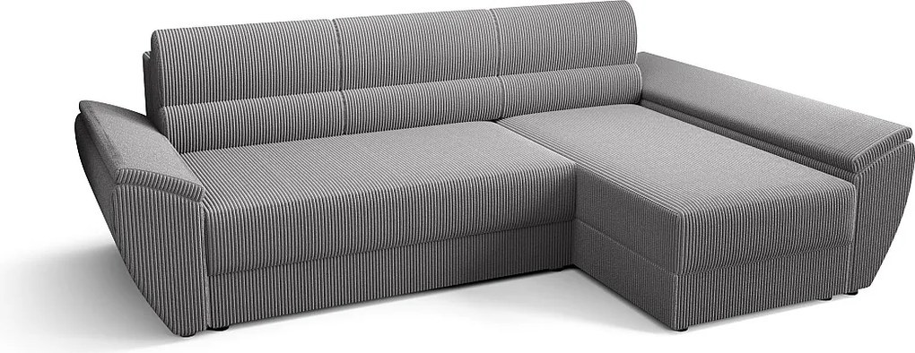 BEDANTE Narożnik L REBI L3 Poso 110 Prawostronny z funkcją spania, jasnoszary, kształt L, sofa z pojemnikiem, skrzynia na pościel