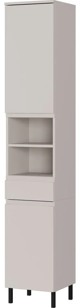 Kremowa wysoka/wąska szafka łazienkowa 34x190 cm Salinas – Germania