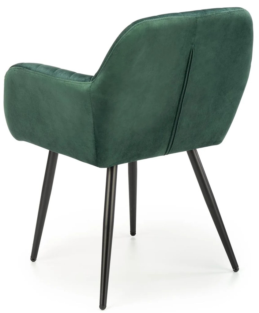 Krzesło Do Jadalni Salonu Ciemny zielony Velvet Kubełkowe Nowoczesne K429