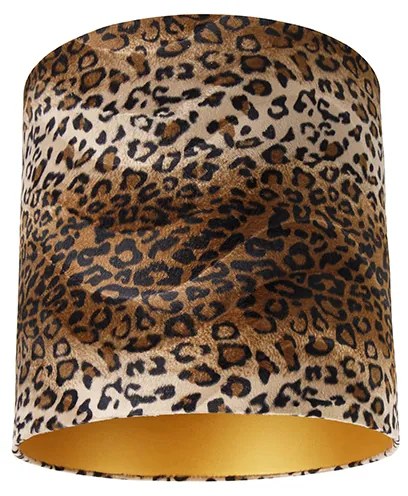 Abażur welurowy w leoparda 40/40/40 złoto w środku klasyczny/Antyczny