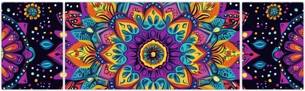 Obraz - Kalejdoskopowa mandala (170x50 cm)