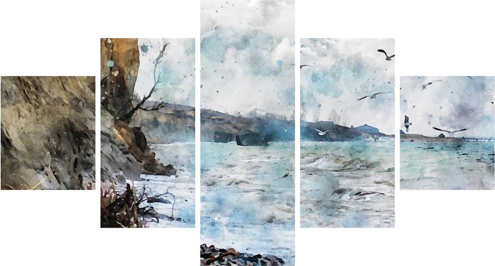 Obraz - Rafa, akwarela (125x70 cm)