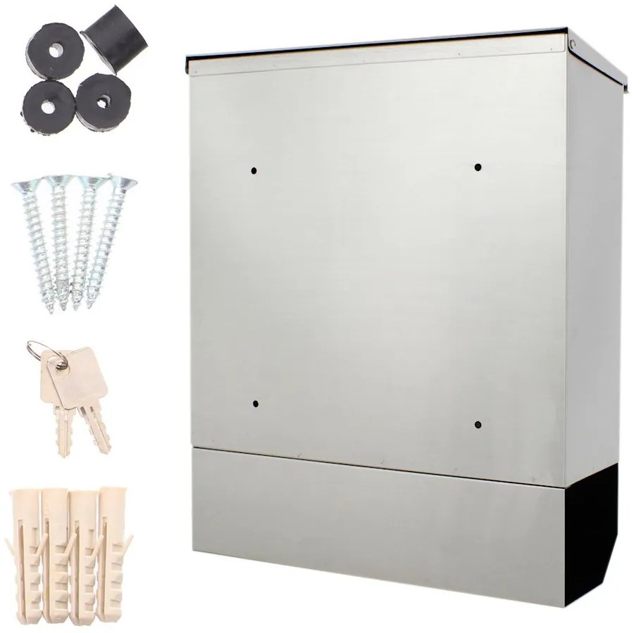 Połączona skrzynka pocztowa na listy a gazety JUBILEE 40, ze stali nierdzewnej