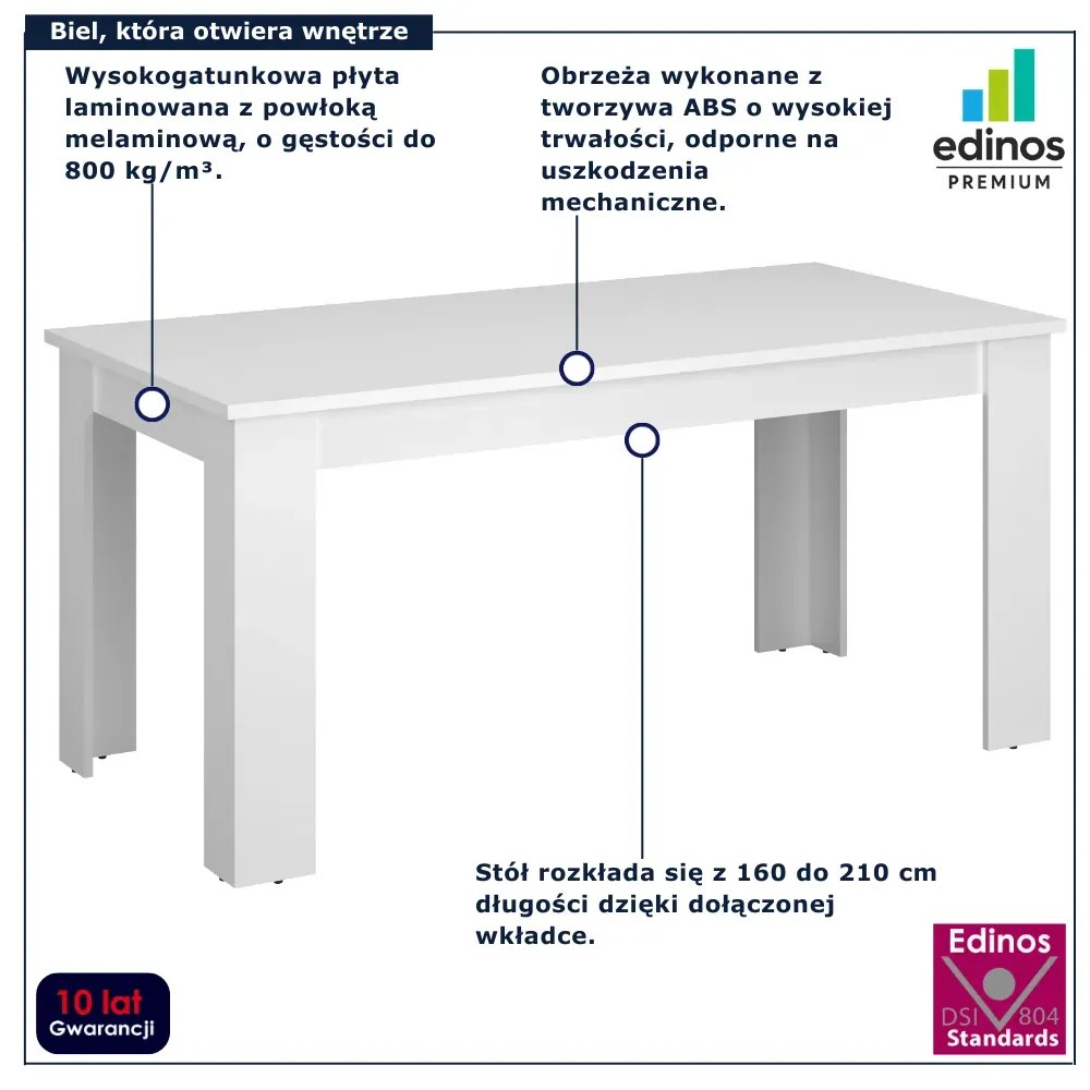 Biały skandynawski stół rozkładany G6-T55