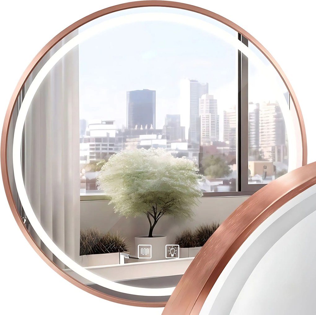 LUSTRO ŚCIENNE LED 70cm MMJ N miedziane szczotkowane