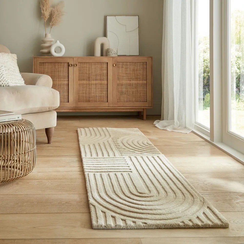 Beżowy wełniany dywan 60x230 cm Zen Garden - Flair Rugs