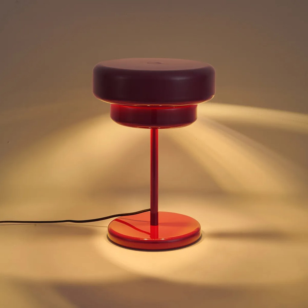 Lampa stołowa retro śliwkowa 41cm - Ophelia
