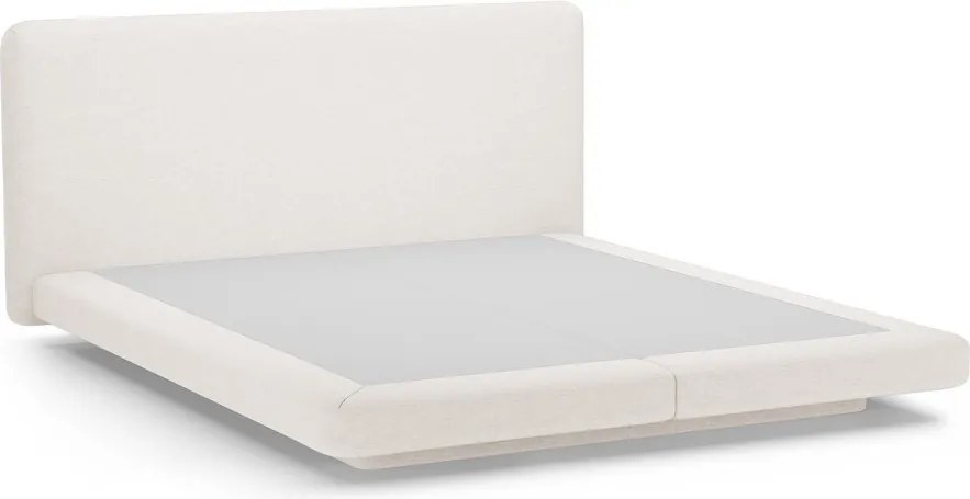 Beżowe tapicerowane łóżko dwuosobowe 140x200 cm Linea – Micadoni