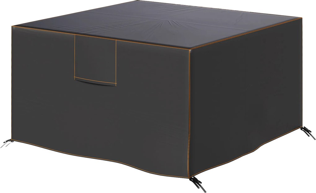 Outsunny Pokrywa na Meble Ogrodowe Zimoodporna Wodoodporna Ochrona UV Pokrowiec 420D Oxford 125x125x74 cm Czarna | Aosom PL