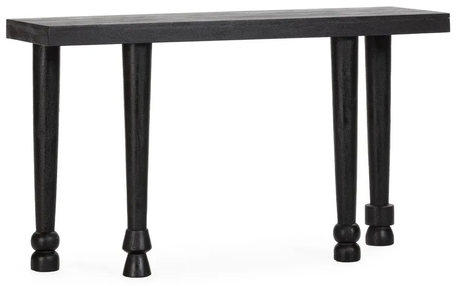 Czarna konsola z litego drewna mango 40x130 cm Inaya – MOME