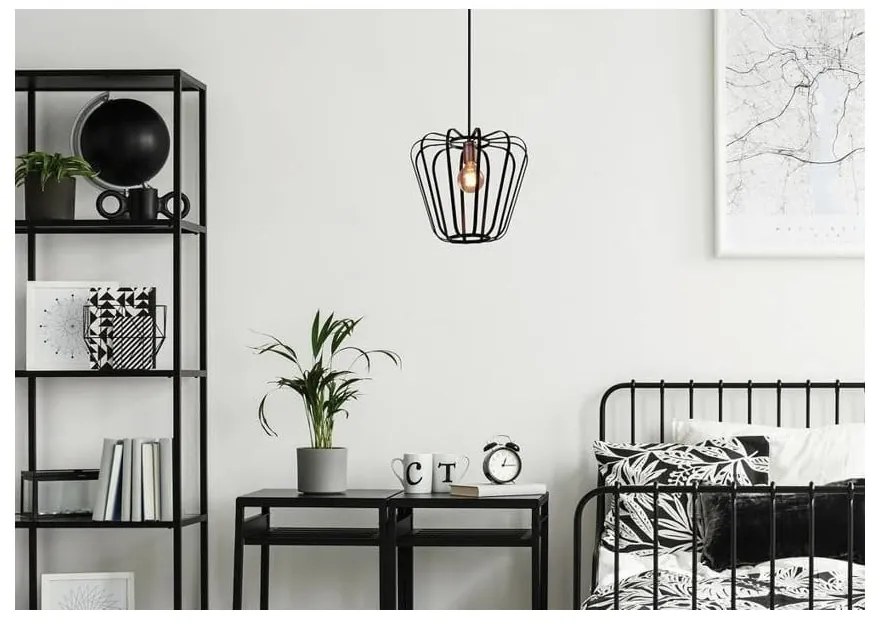 Czarna metalowa lampa wisząca ø 35 cm Jonas – Candellux Lighting