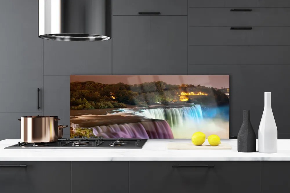 Panel Szklany do Kuchni Leśna Kaskada Wodna