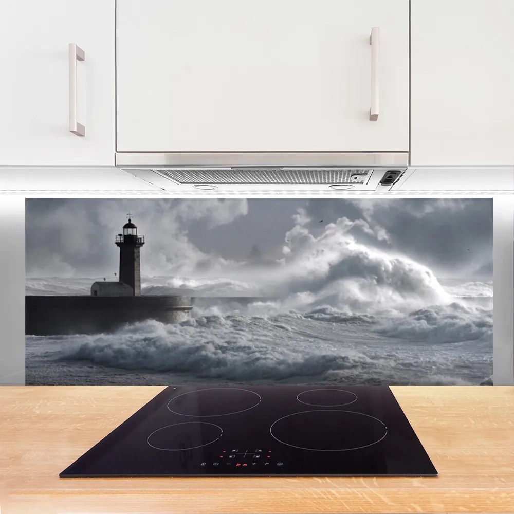 Szkło do Kuchni na Ścianę Klasyczna Latarnia Morska