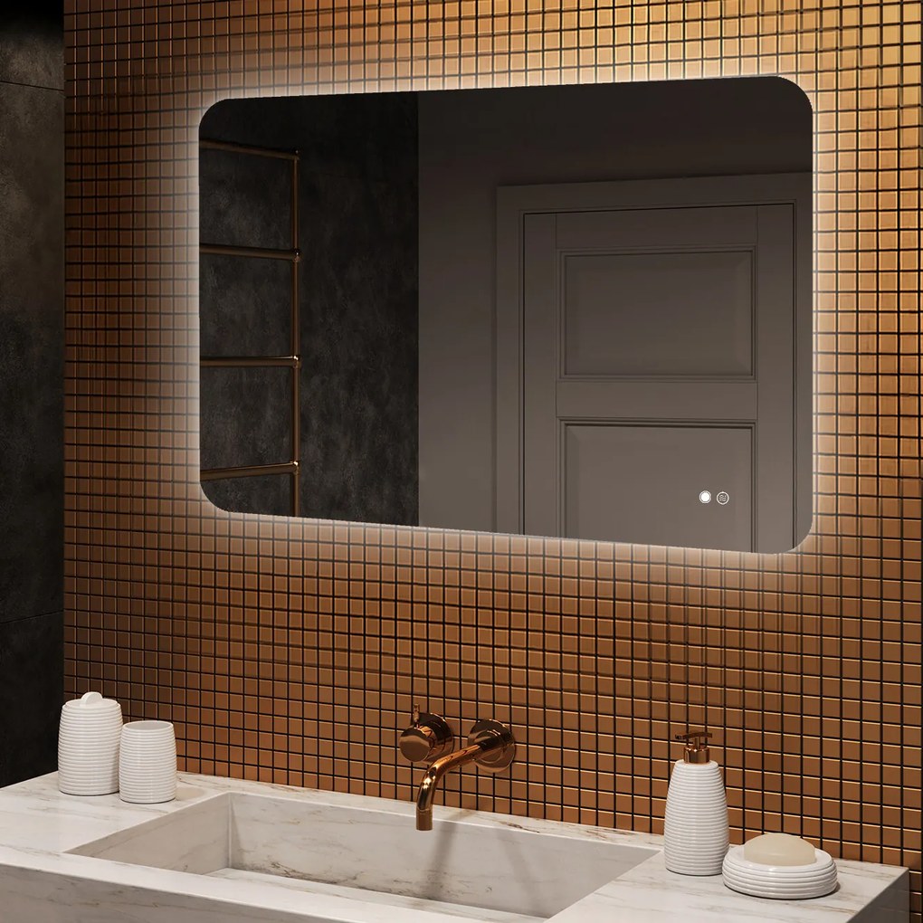 Lustro Łazienkowe L60 z podświetleniem LED na ścianę, designerskie lustro na wymiar od marki Artforma