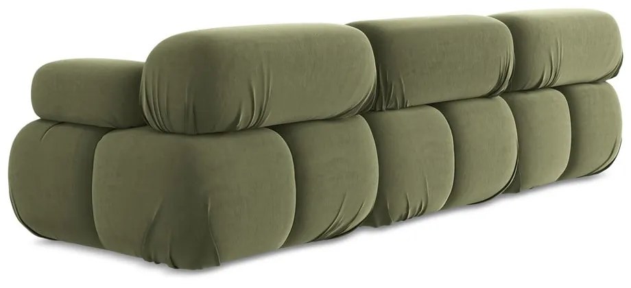 Jasnozielona aksamitna sofa modułowa 285 cm Lokua – Makamii