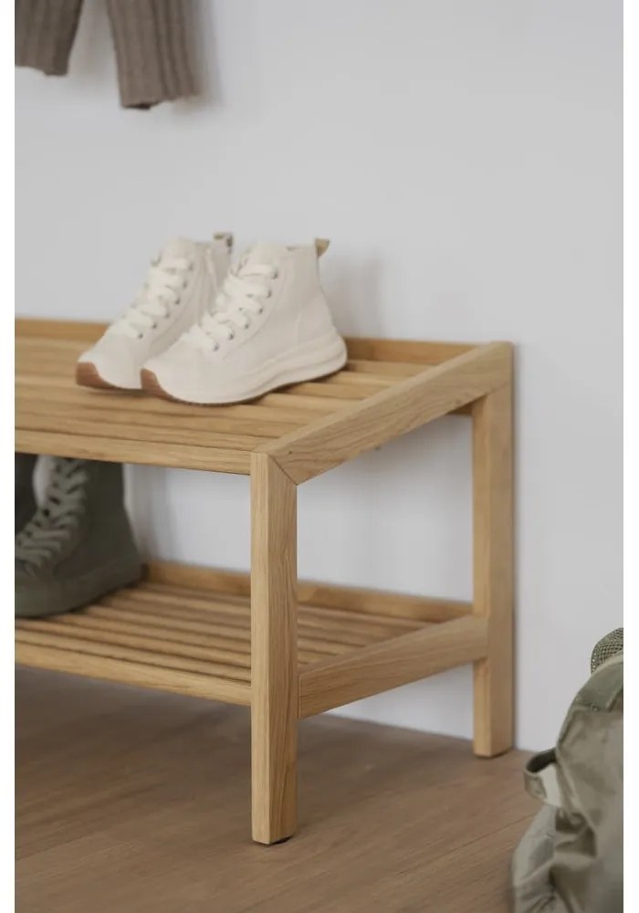 Naturalna szafka na buty z litego drewna dębowego Hillmond – Rowico