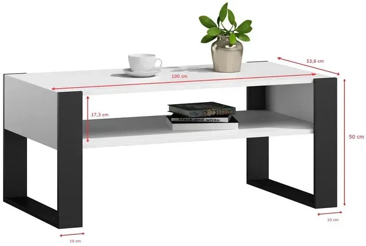 Minimalistyczna Ława Do Salonu | Biało Z1-M21