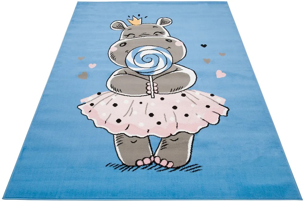 Niebieski dywan dziecięcy z E0-W69