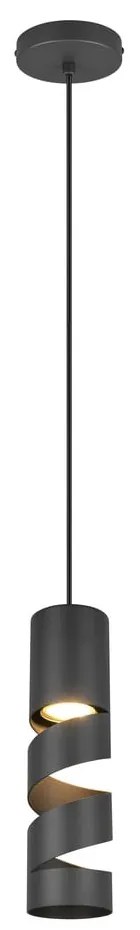 Czarna lampa wisząca z metalowym kloszem ø 12 cm Stream – Trio