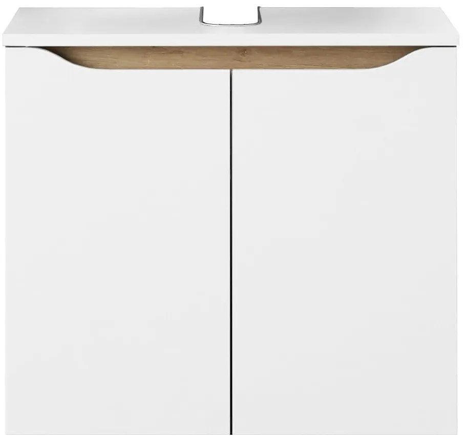 Biała niska wisząca szafka bez umywalki 60x53 cm Set 857 – Pelipal