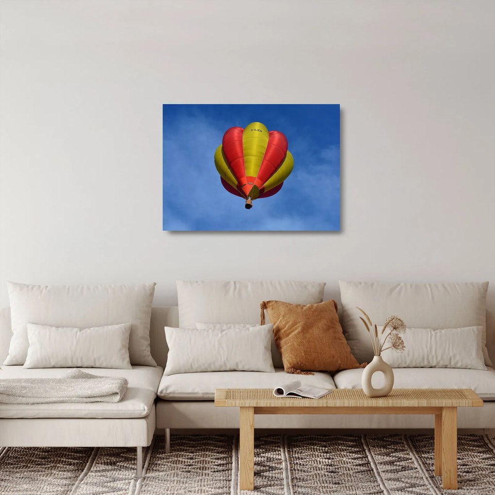 Obraz na szkle - latający balon (70x50 cm)
