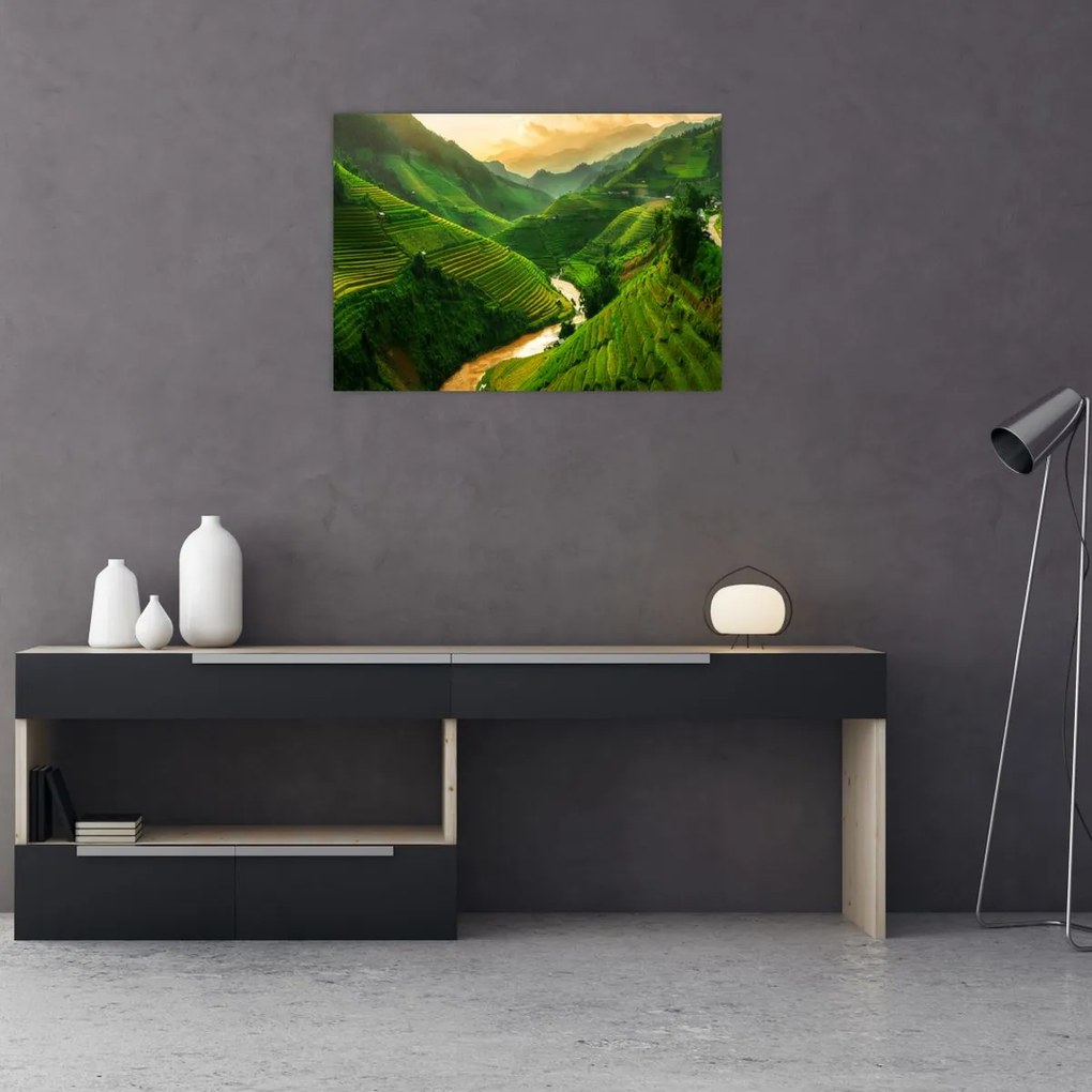 Obraz - Tarasy ryżowe Mu Cang Chai (70x50 cm)