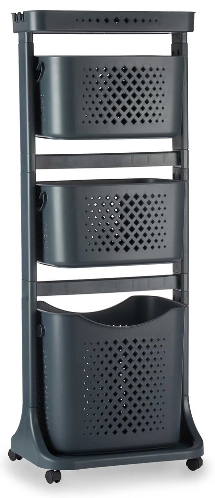Plastikowy regał do garderoby z 3 koszami COMFY PLACES, 42 x 30 x 108 cm