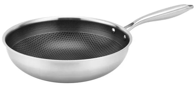 Patelnia wok KITCHISIMO 28 cm, stal nierdzewna