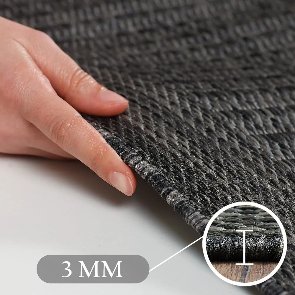 Ciemnoszary dywan odpowiedni na zewnątrz 60x100 cm Giza – Ayyildiz Carpets