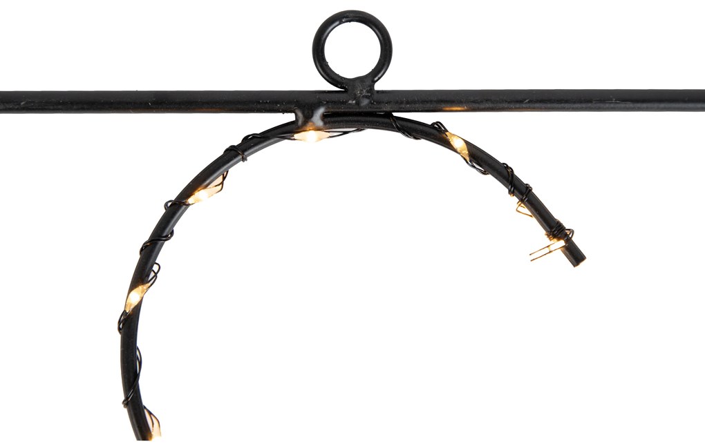 Zewnetrzna Świąteczna lampa ścienna czarna XMAS z LED z timerem IP44 - Yoro Oswietlenie zewnetrzne