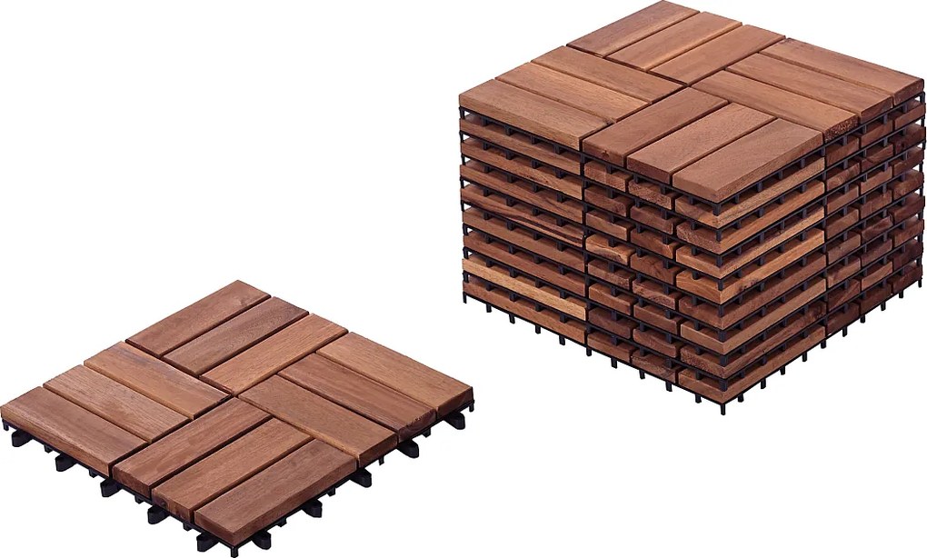 Płytki tarasowe ACERENZA Certyfikowane drewno akacjowe Brązowy