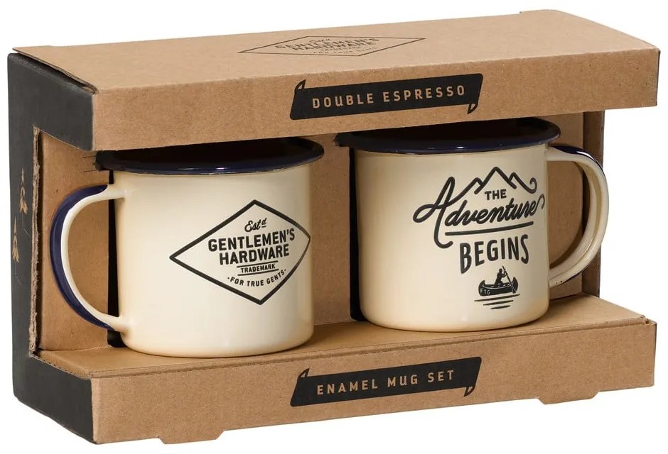 Zestaw 2 kubków emaliowanych do espresso Gentlemen's Hardware, 150 ml