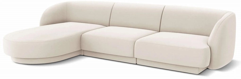 OUTLET Sofa narożna lewa jasny beż, tkanina Boucle Miley od Micadoni