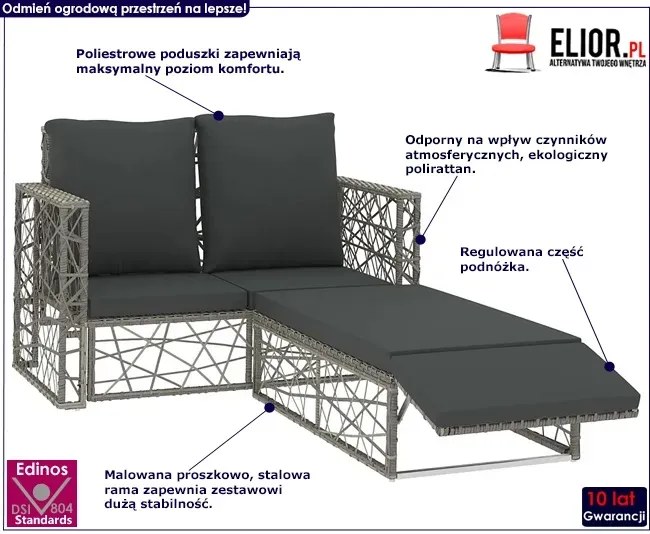 Zestaw nowoczesnych mebli ogrodowych Esten