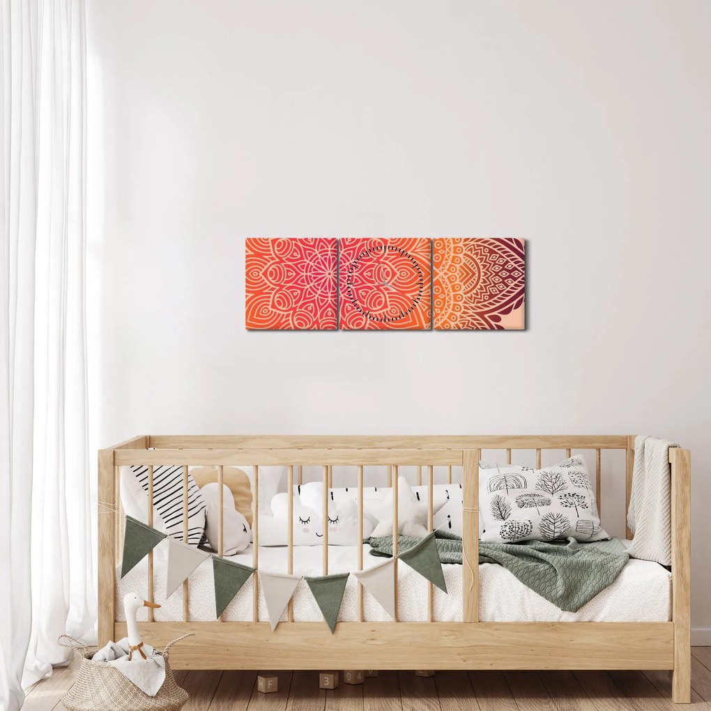 Obraz - Mandala sztuka (z zegarem) (90x30 cm)