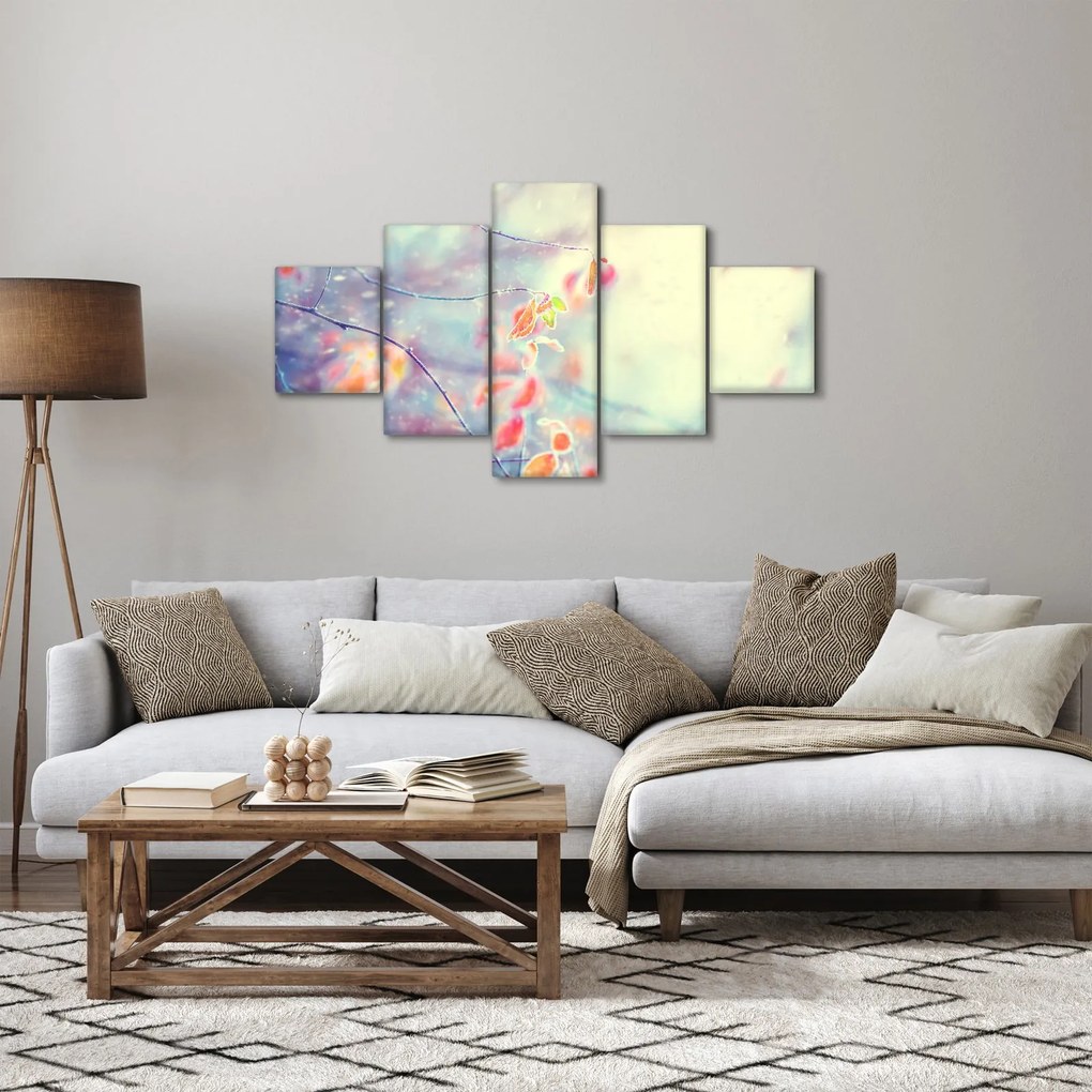 Obraz - Listki w lodzie (125x70 cm)