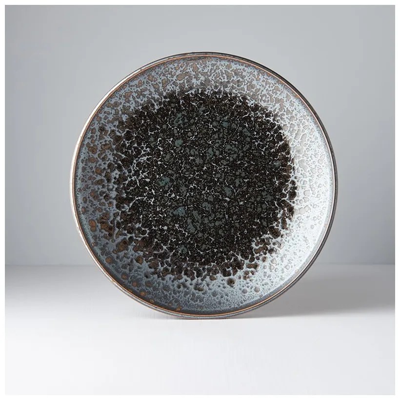 Czarno-szary talerz ceramiczny MIJ Pearl, ø 25 cm