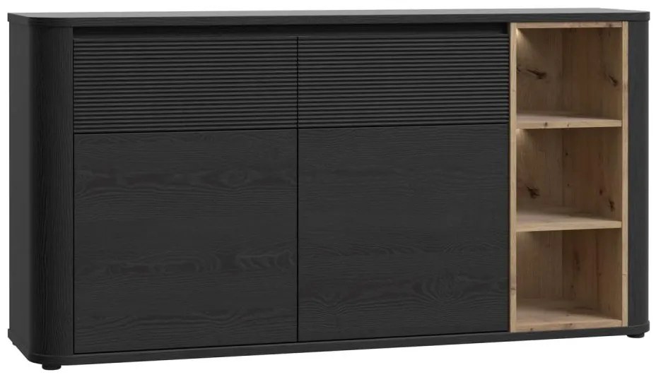 Komoda INAR czarna/dąb