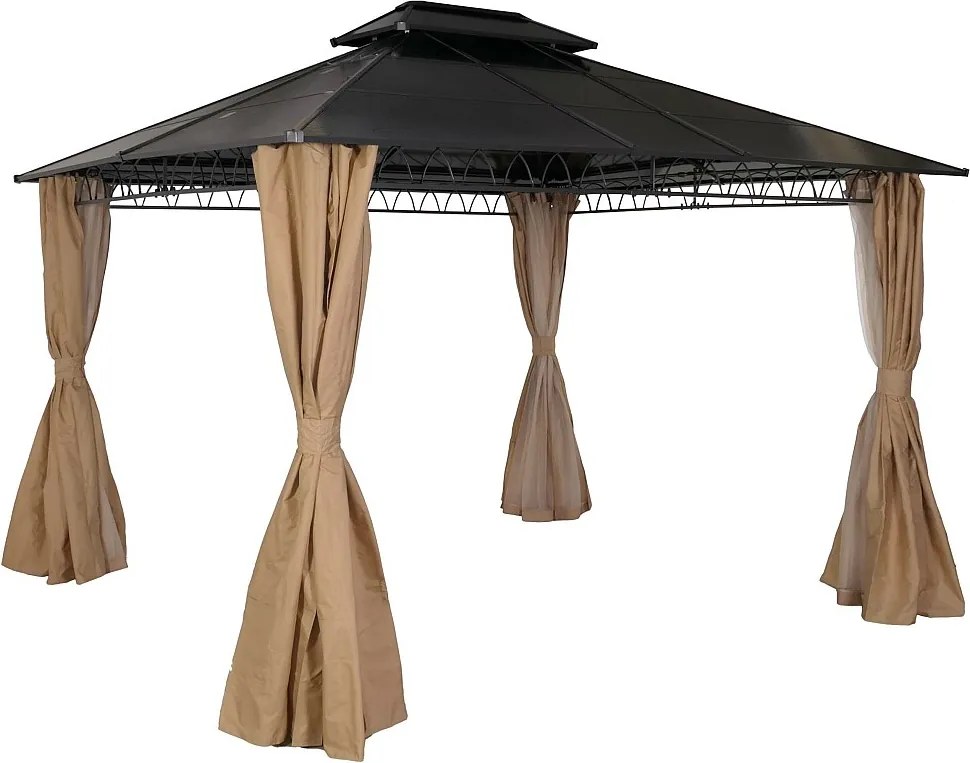Pergola z twardym dachem MCW-M81,  kremowy