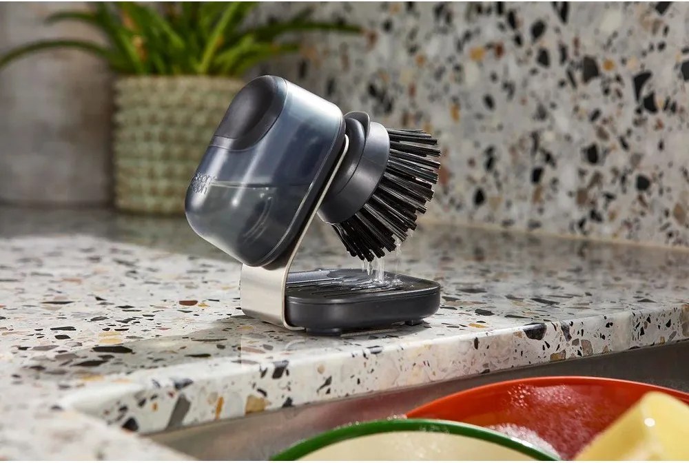 Szczotka do naczyń z pojemnikiem na płyn SinkTech – Joseph Joseph