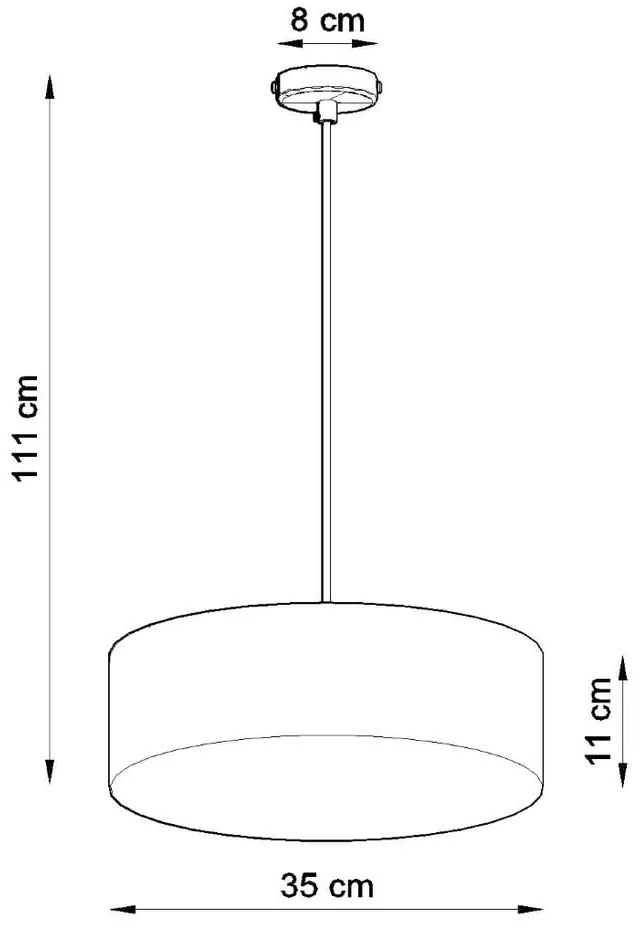 Szara lampa wisząca ø 35 cm Atis – Sollux