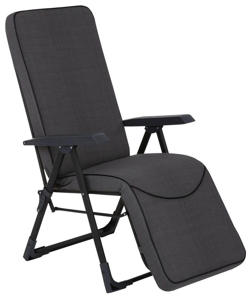 Fotel ogrodowy z podnóżkiem Modena Kwadrat  Plus Black Edition H024-07PB PATIO