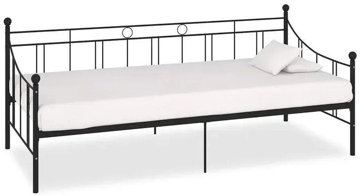 Czarne metalowe łóżko 90x200 cm - Heka