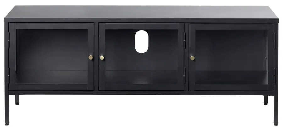 Czarna metalowa szafka pod TV 132x52 cm Carmel – Unique Furniture