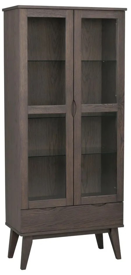 Brązowa witryna w dekorze dębu 82x185 cm Filippa – Rowico