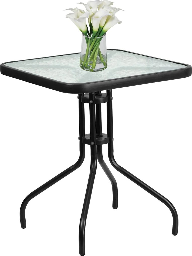 Mały stół balkonowy Glaster 60 cm szklany, kwadratowy