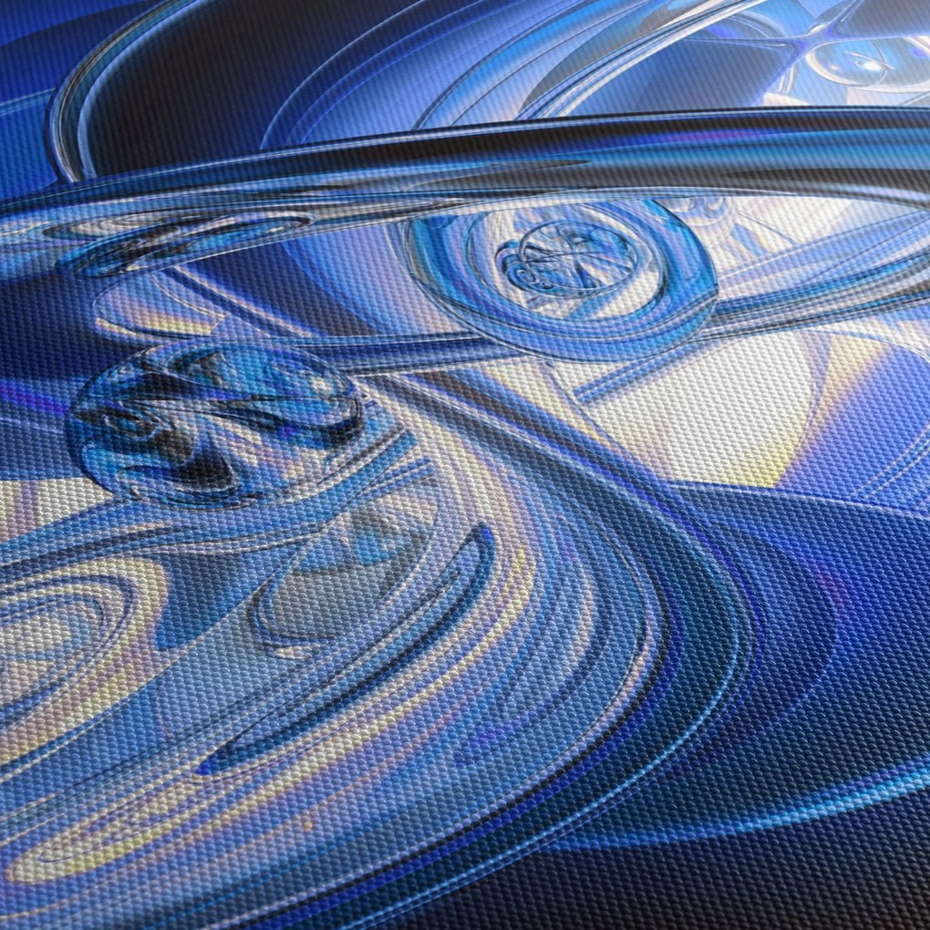 Niebieski abstrakcyjny obraz (170x50 cm)