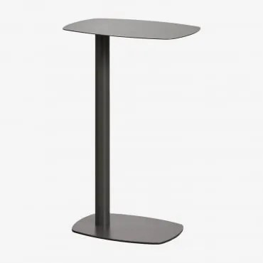 Stolik Pomocniczy Do Ogrodu Prostokątny 40x25 Cm Ze Stali Odelia ↑65 Cm & Szary Granit - Sklum